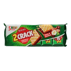 بیسکوییت 2 کراک شکلات و فندق روشن 5 عددی