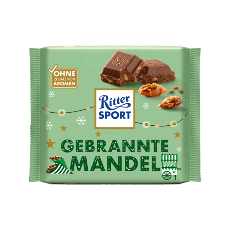 شکلات تخته‌ای بادام بو داده ریتر اسپرت ۱۰۰ گرمی