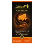 شکلات تخته ای کریشن تلخ 70% لینت با موس پرتقال