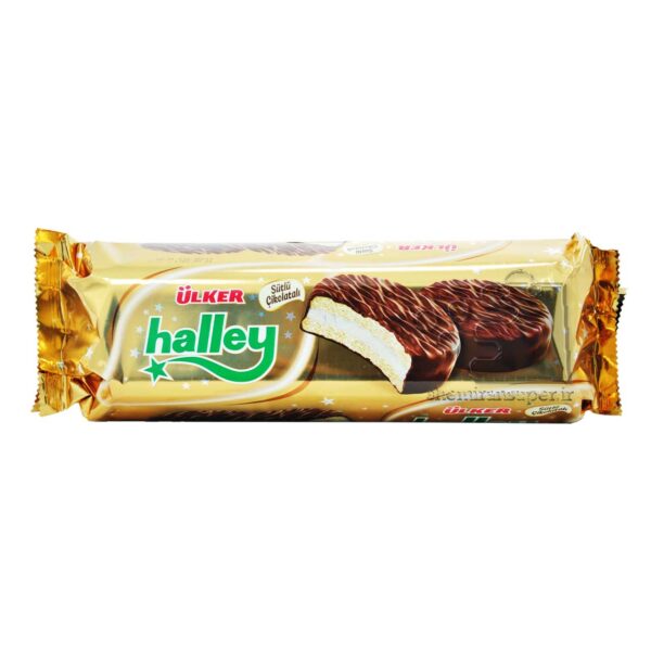 بیسکوییت با روکش شکلاتی و مغز مارشمالو 66 گرم هالی اولکر ulker HALLEY