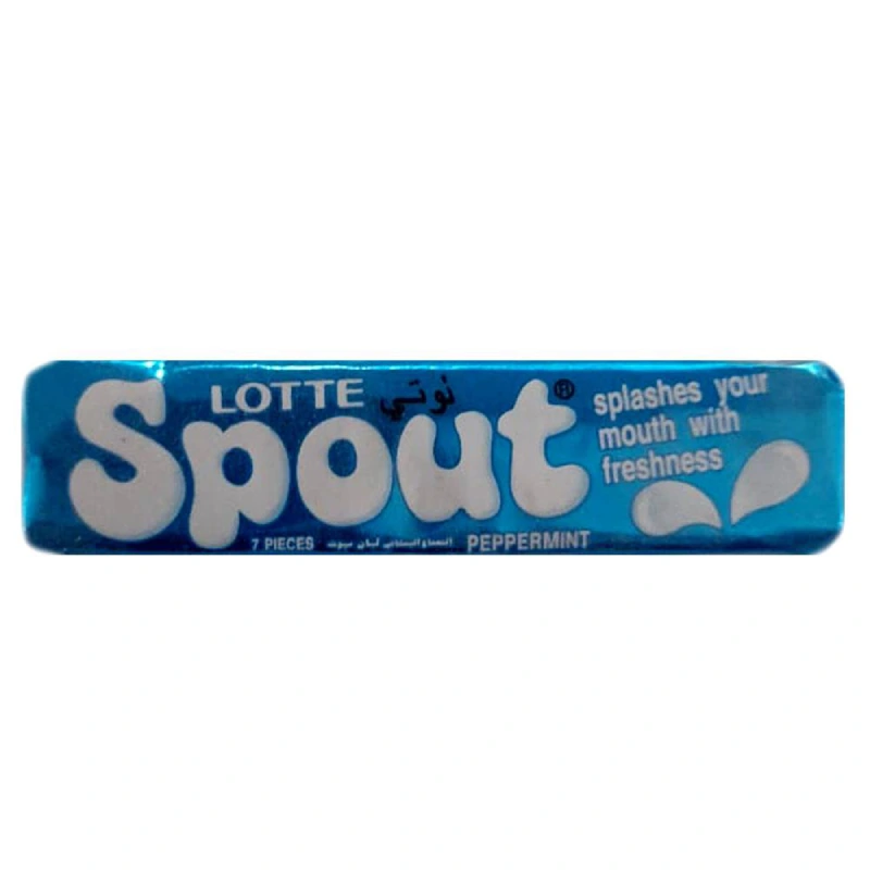 grocerapp Lotte Spout Peppermint Chewing Gum آدامس عسلی اسپوت با طعم نعنا تند ۲۴ گرمی