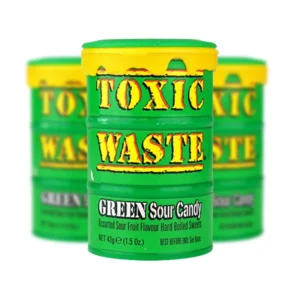 آبنبات قوطی ترش سبز تاکسیک ویست آمریکایی 42 گرمی | Toxic waste