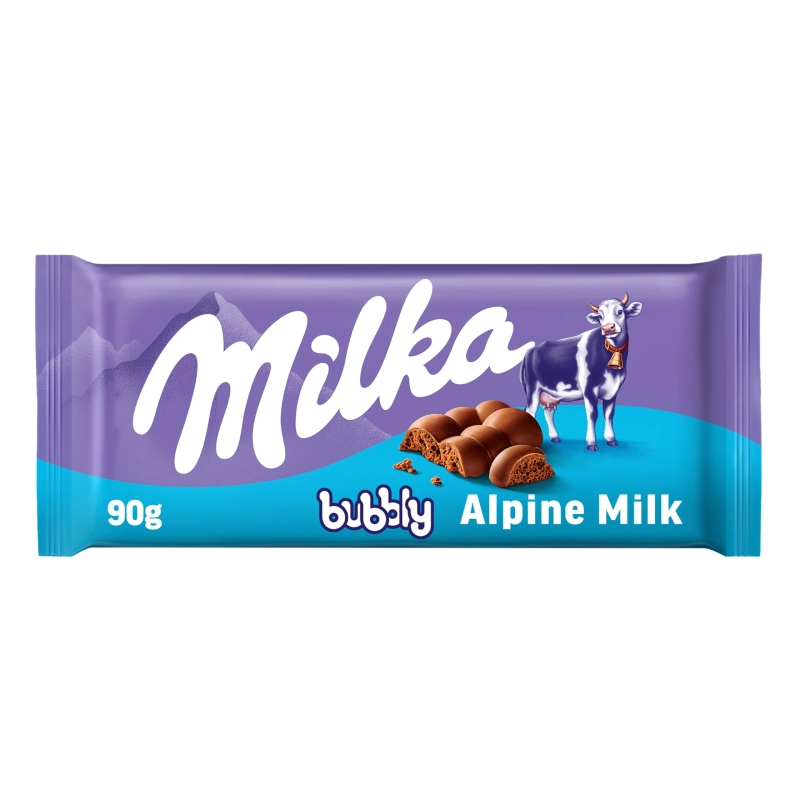 شکلات حبابدار میلکا شیری ۹۰ گرمی _ Milka bubbly Milk شکلات حبابدار میلکا شیری ۹۰ گرمی