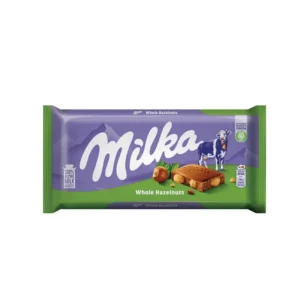 شکلات تخته ای با مغز فندق کامل میلکا 100 گرمی | Milka Alune Intregi