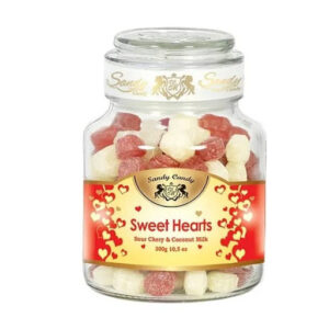 خرید و قیمت آبنبات سندی ظرف شیشه ای کوچک sweet hearts