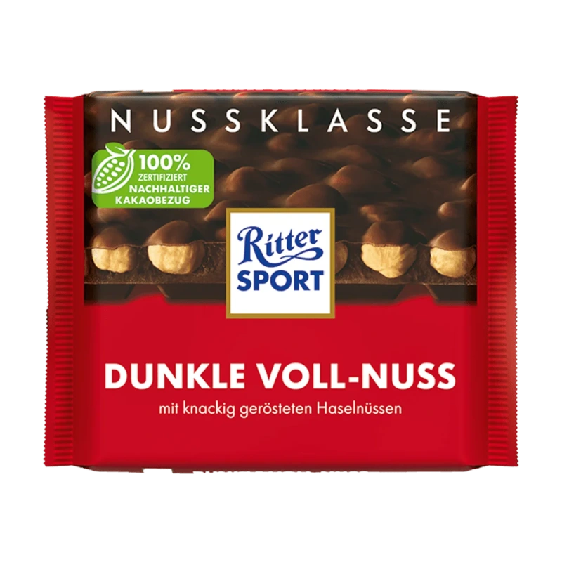 شکلات تخته‌ای تلخ با مغز فندق کامل ریتر اسپرت ۱۰۰ گرم