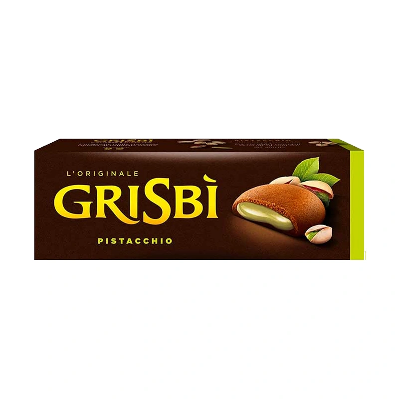 Grisbi-Italian-Chocolate-Pistachio-Biscuits-pack کوکی لقمهای پستهای گریسبی ویچنزی ۱۳۵ گرمی | Grisbi Pistachio Cookie - Image 1