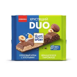 شکلات تخته ای با طعم کرانچی DUO برند ریتر اسپرت 218 گرمی