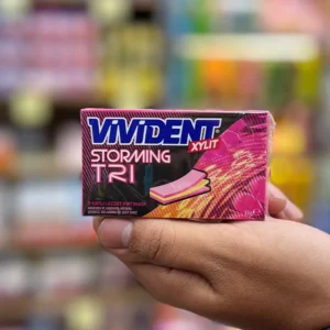 آدامس طعم تمشک و لیمو بدون قند ویویدنت استرومینگ 33 گرمی | VIVIDENT STORMING TRI