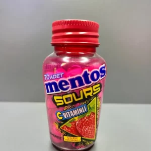قرص ویتامین سی ترش طعم توت فرنگی منتوس 70 عددی | mentos sours c vitaminli