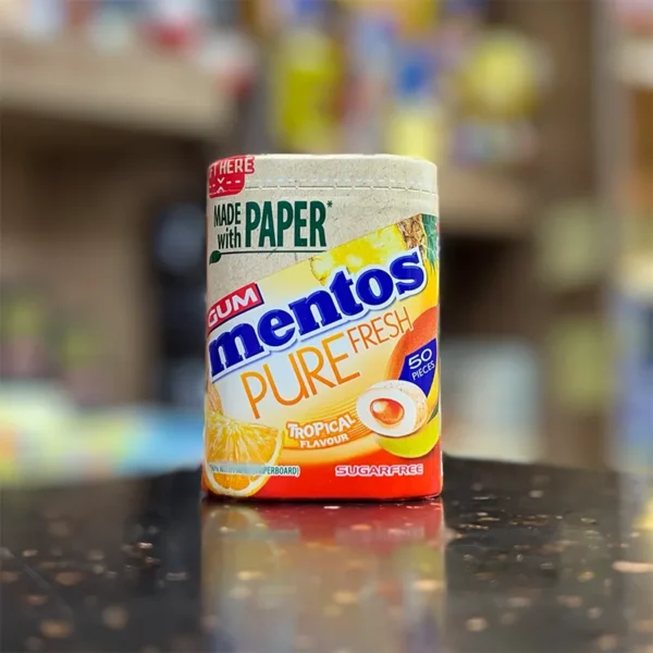 آدامس بدون شکر طعم استوایی منتوس 100 گرمی | mentos