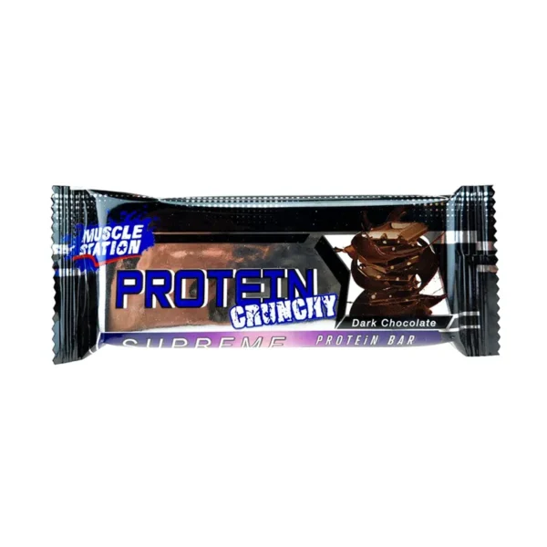 پروتئین بار کرانچی شکلات تلخ ماسل استیشن 40 گرمی | Muscle Station