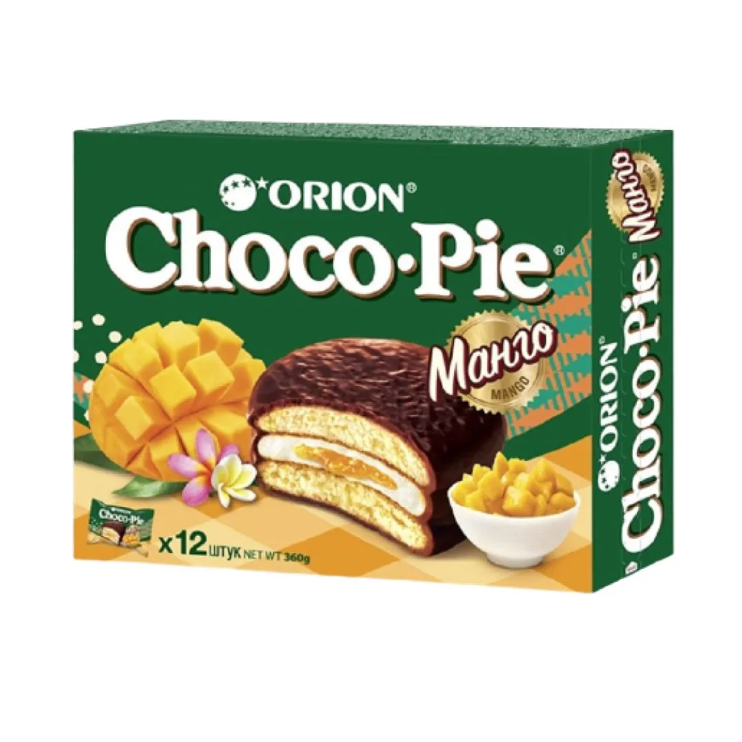 بیسکوییت کرم دار چوکو پای با طعم انبه بیسکوییت کرم دار چوکو پای با طعم انبه