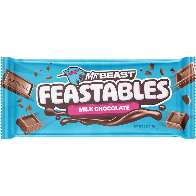 مستر بیست-1 شکلات با طعم شیر و شکلات مستر بیست 60 گرمی | Mr Beast Feastables Milk Chocolate