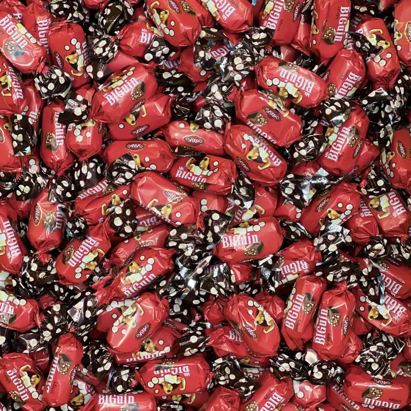 IMG_1050 شکلات فله ای بیگویین با مغز تافی و کریسپی مستر بیگویین | ABK Mr. Biguin Toffee and Crispy - Image 1