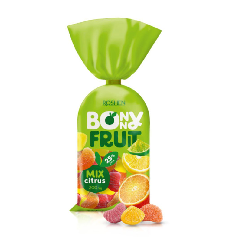 sasasc پاستیل میوهای میکس مرکبات بانی فروتی روشن ۲۰۰ گرمی | Roshen Bonny Fruity Citrus - Image 1