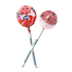 آبنبات چوبی توت فرنگی و خامه آدامس فینی ۱۶ گرمی