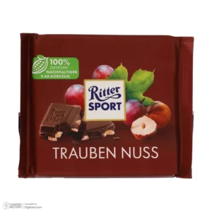 شکلات تخته‌ای انگور و فندق ریتر اسپرت 100 گرم