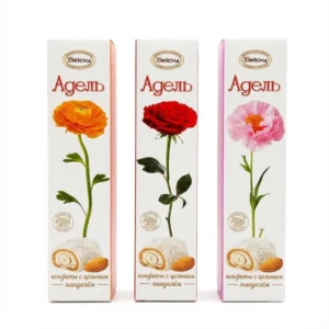 شکلات کادویی با مغز خامه‌ای و بادام کامل ادل ۸۰ گرمی