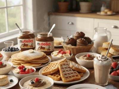 طرز تهیه ۱۰ صبحانه خوشمزه با نوتلا | ۱۰ پیشنهاد شگفتانگیز